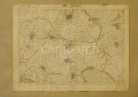 1914 Ujvidék és Pétervárad katonai térképe kartonlapon / Military map of Novi Sad 60x42cm
