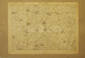 1914 Palánka és Kölpény katonai térképe kartonlapon / Military map of Palánka és Kölpény 60x42cm