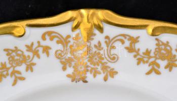 6 db Weimar süteményes tányér, matricás, jelzettek, apró kopásokkal, d: 19 cm