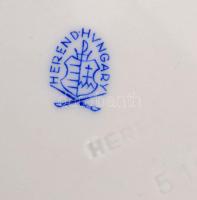 6 db Herendi süteményes tányér, kézzel festett, jelzett, apró kopásokkal, d: 19 cm