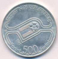 1981. 500Ft Ag "Labdarúgó Világbajnokság 1982 - Három játékos" műbőr tokban T:BU patina