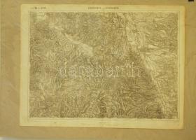1914 Karánsebes és Resiczabánya katonai térképe kartonlapon / Military map of Karánsebes és Resiczabánya 60x42cm