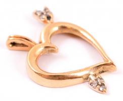 Arany (Au.) 14 K medál apró gyémántokkal, jelzett, bruttó: 1,9 g