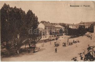 1915 Homonna, Homenau, Humenné; Piac tér, piaci árusok, Gróf Andrássy kastély / marketplace, market vendors, castle + K.u.K. Militärzensur Sátoraljaújhely (EK)