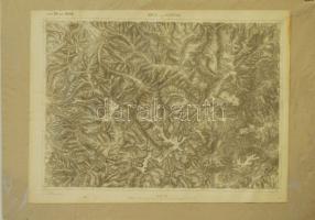 1914 Borlo és Klopotiva katonai térképe kartonlapon / Military map of Borlo és Klopotiva 60x42cm