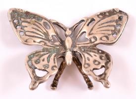 Ezüst (Ag.) pillangó, jelzett, 3,5×2,5 cm, nettó:4,6 g