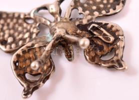 Ezüst (Ag.) pillangó, jelzett,  3,5×2,5 cm, nettó:4,6 g