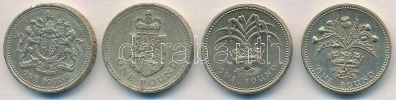 Nagy-Britannia 1983-1993. 1Ł (4x) T:2,2- 
Great Britain 1983-1993. 1 Pound (4x) C:XF,VF