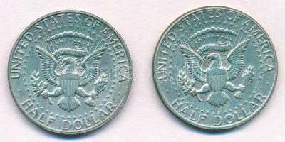 Amerikai Egyesült Államok 1967-1968D 1/2$ Ag "Kennedy" (2x) T:2 patina 
USA 1967-1968D 1/...