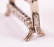 Ezüst (Ag.) mini abakusz, jelzett, 5×3,5 cm, nettó: 20 g