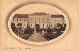 1918 Ungvár, Uzshorod, Uzhorod; Cs. és kir. tiszti pavilon, katonák / K.u.K. officers' pavilion + Militärpflege (EK)