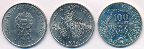 1980. 100Ft Ni "Szovjet-magyar közös űrrepülés" + 1981. 100Ft Ni "FAO I. - Világélelm...