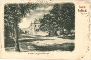 1901 Munkács, Mukacheve, Mukacevo; Állami gimnázium. Kiadja Bertsik Emil / high school (fl)