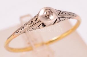 Arany (Au.) 14 K gyűrű apró brill kővel, méret:53, jelzett, bruttó: 1,3 g