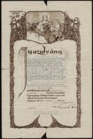 1928 Przemyslnél harcolt katona hőstetteit elismerő oklevél. Szakadással