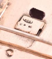 Ezüst (Ag.) régi fagylaltos kocsi, h:8,5 cm, m:5 cm, jelzett, nettó: 56 g