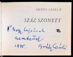 Brdóy László 3 db műve (Száz szonett, Négyszínű toll, Vitéz László alkonya) minikönyv formátumban, d...