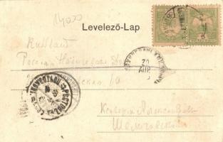 1903 Bátyú, Batyovo, Batiovo; Indóház, vasútállomás, gőzmozdony, vasutasok. Kiadja Mezei Mór / Bahnh...