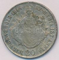 1848KB 20kr Ag "V. Ferdinánd" T:2,2- patina, ph