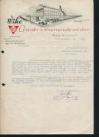 1939 Kassa, Wiko Litográfia és Könyvnyomdai Műintézet fejléces levélpapírjára írt levél