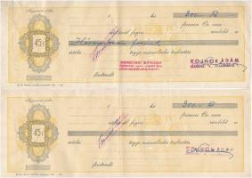 ~1947. 8db kitöltött váltó bélyegzésekkel és illetékbélyegekkel T:II,III