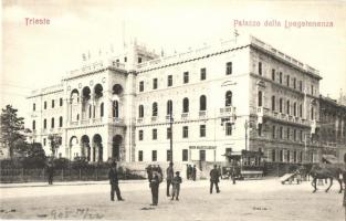 1905 Trieste, Trst; Palazzo della Luogotenenza / Palace of the Lieutenancy, tram, building company