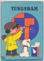 Tungsram kifestős képelap leporello saját papírtokban 8 db képeslappal / Tungsram coloring leporello postcard with 8 cards, in its own paper case