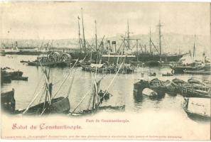 Constantinople, Istanbul; Port, harbor, steamships, boats (r)