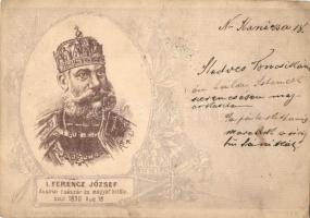 1900 I. Ferenc József Ausztriai császár és magyar király. Kiadja Moskovits Emil / Franz Josef I of Austria, Art Nouveau, litho (EK)