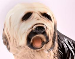 Bobtail kézzel festett mázas kerámia, jelzés nélkül, apró kopásokkal, m:34 cm, h: 35 cm