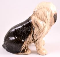 Bobtail kézzel festett mázas kerámia, jelzés nélkül, apró kopásokkal, m:34 cm, h: 35 cm