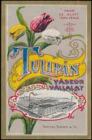 Tulipán Vászon Vállat litho címke a vállalat látképével