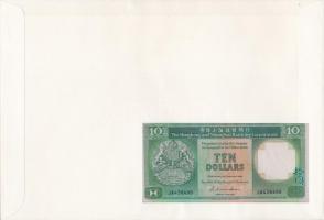 Hongkong 1986. 10$ borítékban, alkalmi bélyeggel és bélyegzésekkel T:I
Hong Kong 1986. 10 Dollars i...