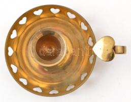 Sétáló gyertyatartó, réz, d: 9,5 cm