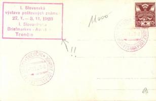 1928 Trencsén, Trencín; I. Slovenská vystava postovnych známok / I. Slovakische Briefmarken-Ausstell...