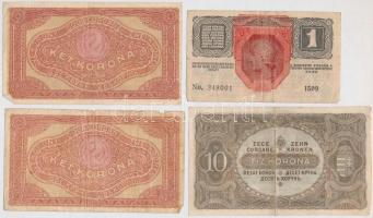 1916-1920. 10db-os vegyes magyar korona bankjegy tétel T:III,III-