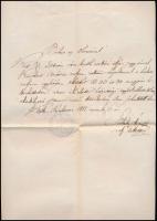 1881 Szilády Áron (1837-1922) református lelkés, irodalomtörténész, MTA tag saját kézzel írt igazolása