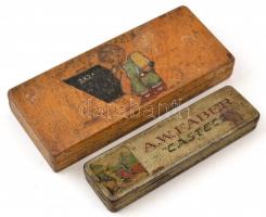 Régi tolltartó, írószerekkel, tanrenddel