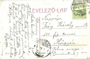 1915 Petrozsény, Petrosani; Gimnázium. W. L. Bp. 1685. / high school, street view (EB)