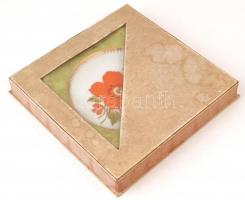 MZ csehszlovák porcelán tányér, matricás, jelzett, apró kopásokkal, díszdobozban, d: 25 cm