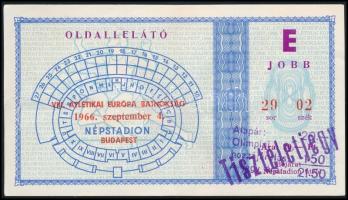 1966 Bp. Népstadion, Tiszteletjegy a VIII. Atlétikai Európa Bajnokság megnyitójára, jó állapotban