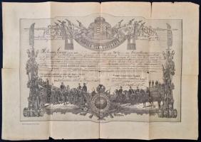 1885 Nagykanizsa, végelbocsájtó levél, magyar nyelven, hajtások mentén szakadásokkal