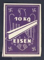 Német 3. Birodalom Vasgyűjtő kupon "10kg Eisen"