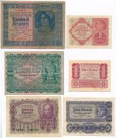 Ausztria 1922. 1-1000K (6xklf) T:III Austria 1922. 1-1000 Krone (6xdiff) C:F
