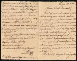 1916 Sziklai István karpaszományos 68. gyalogezred prágai tartalékos tiszti iskolából írt levele, be...