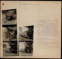 cca 1965 Egy teherautó-baleset 5 képben, szövegesen dokumentálva, Bojár Sándor felvételei, 5,5×5,5 cm