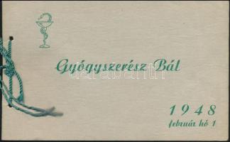 1948 Meghívó a Budapesti Pázmány Péter Tudományegyetem által rendezett gyógyszerész bálra