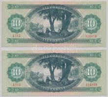 1975. 10Ft (2x) sorszámkövetők T:I nyomdai papírránc