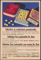 1935 Dr. Deér gyógyszer-tabletta reklámos levelezőlap, szép állapotban