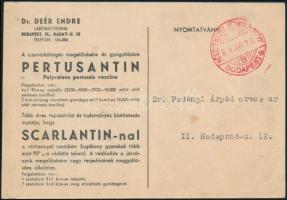 1935 Dr. Deér gyógyszer-tabletta reklámos levelezőlap, szép állapotban